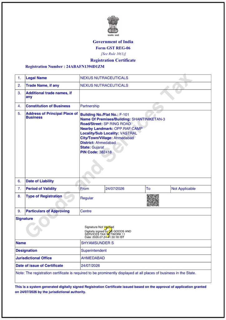 GST Registration Certificate Preview